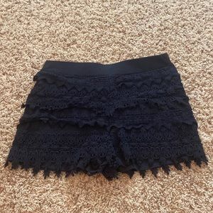 Express black patterned shorts